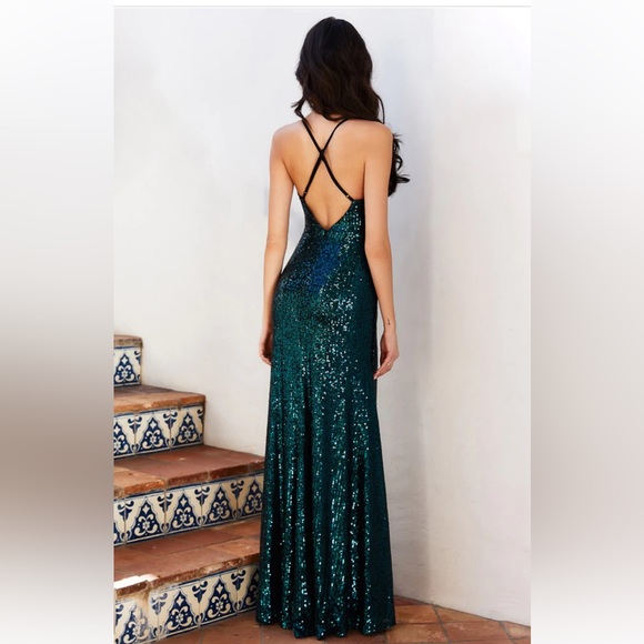 NWT Hello Molly “Dear Emelia Many Different Names” Sequin Dress Green Size S - Picture 2 of 8